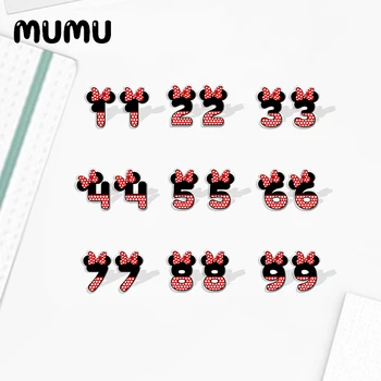 2021 Yeni Sevimli Minnie Mouse Numarası düğme küpe 0 ila 9 Epoksi Takı Reçine Akrilik Küpe El Yapımı Hediyeler Kız