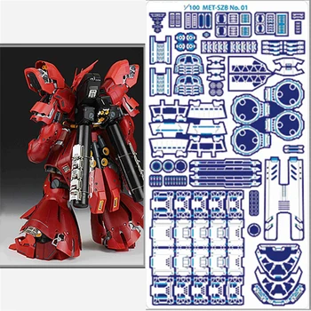 Aşındırma Parçaları Seti Bandai MG 1/100 Sazabi ver ka Gundam Modeli Detay Fotoğraf Aşındırma Parçaları Süslemeleri Aksesuarları