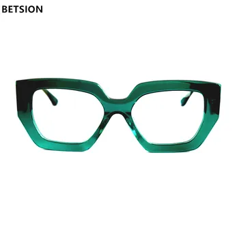 BETSION kadın Gözlük Çerçeve Tam Jant Kedi Gözü Asetat Gözlük Retro Reçete Gözlük