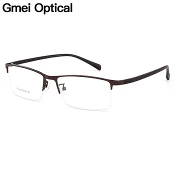 Gmei Optik Yarı Çerçevesiz Titanyum Alaşımlı Gözlük Çerçeveleri Erkekler için Gözlük Esnek Tapınaklar Bacaklar IP Galvanik Gözlük Y7012