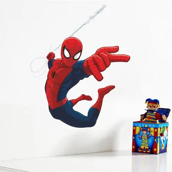 Disney Marvel Örümcek Adam duvar çıkartmaları Çocuk Odaları İçin Kreş Ev Dekorasyonu Karikatür Duvar Çıkartmaları Pvc Duvar Sanatı Dıy Posterler