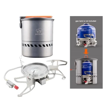 1.5 L Taşınabilir Mini Ultralight FastHeating Pot Gereçler Sofra gaz sobası seti Açık Kamp Seyahat Piknik Aşçı