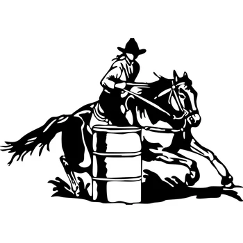 20cm * 13.7 cm Varil Yarış Cowgirl Kız Rodeo At Araba Pencere Vinil Çıkartması Moda Araba Sticker S6-2749