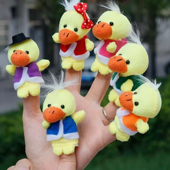 6 ADET Hayvan kukla Ördek Aile parmak kuklası Peluş Doldurulmuş Oyuncaklar Çocuklar için Tiyatro Hikaye Anlatma Öğrenme Bebek El oyuncak bebekler