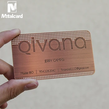Yüksek dereceli kırmızı bronz kartvizit paslanmaz çelik fırçalanmış kartvizit içi boş metal kart özel