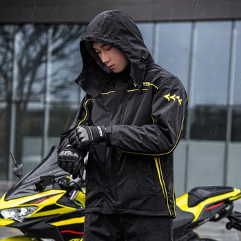 SULAITE Motosiklet Yağmurluk Su Geçirmez Motosiklet Yağmurluk Takım Yansıtıcı Şerit Motosiklet Listesi Takım Elbise Kadın Erkek saklama çantası