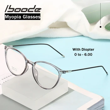 ıboode Ultralight TR90 Bitmiş Miyopi Gözlük Erkek Kadın Anti Mavi Engelleme Optik Miyop Gözlük Diyoptri İle 0-0. 5-6. 0