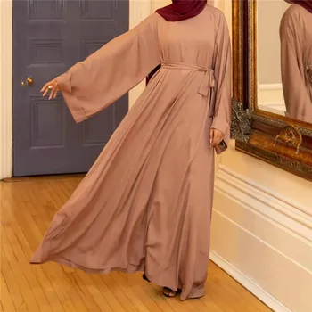 Müslüman Elbise Abayas Kadınlar İçin Suudi Türkiye ABD İslam Giyim Ramazan Kaftan Femme Robe Başörtüsü Musulmane Siyah