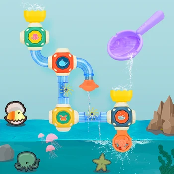 Bebek Yapı Banyo Boruları oyuncak seti DIY Su Sprey Duş Oyun İstifleme Bardak Çocuklar İçin Yüzme Banyo Banyo Çocuk Oyuncakları