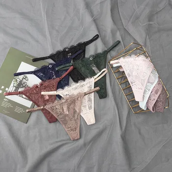 Avrupa Tarzı Tanga Seksi Dantel Külot Düşük Bel Dikişsiz Moda Hollow Out G-Gtring Kadın Şeffaf T Pantolon Kadın İç Çamaşırı
