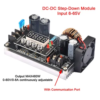 DKP6008 CNC Ayarlanabilir DC Adım-Aşağı Regüle Güç Kaynağı Modülü / Sabit Voltaj ve Sabit Akım Voltmetre Fan ile