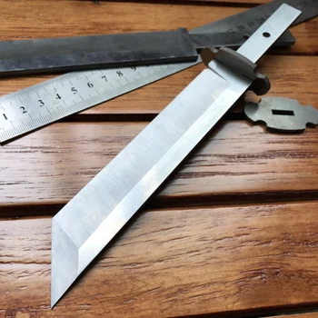 1 Adet DIY Bıçak Yapımı 440c Çelik Dalga / Omurga Sandviç Desen Çelik bıçak Boş Isıl İşlem