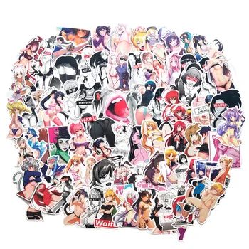 100 ADET Seksi Pozlama Sevimli Seks Anime Karikatür Tavşan Kız Graffiti Sticker Kask El Hesabı Kaykay Dekorasyon Toptan