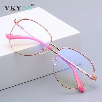 VKYEE yeni moda kadınlar Retro Anti mavi ışık engelleme gözlük çerçeve bilgisayar gözlük göz koruma gözlükleri PFD3036