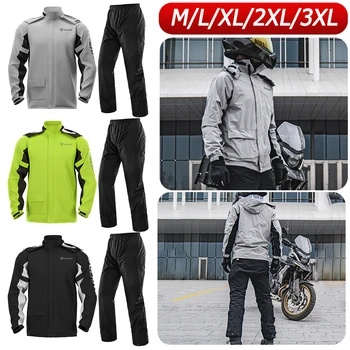 SULAITE Motosiklet yağmurluk Yansıtıcı Yağmur Ceket+Pantolon Ayakkabı Kapakları ile Gri Motocross Ekipmanları Motocross Dişli Mx Pantolon