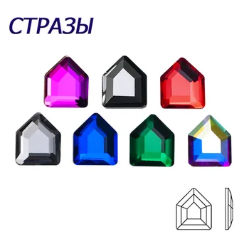 20 adet 4x5mm Mix Renk Strass Muhtasar Pentagon Tırnak Kristaller Taşlar Flatback Rhinestones Cam 3D Çivi Tasarım Sanat Dekorasyon