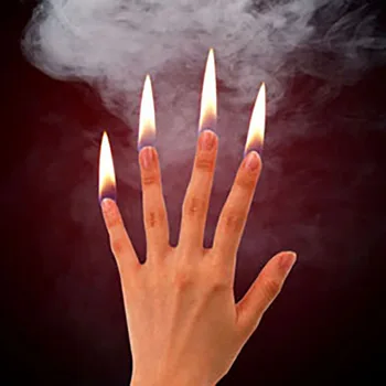 4 Adet / takım Parmak Yangın Sihirli Hileler Yangın Görünen Başparmak Ucu Magia Profesyonel Sihirbaz Sahne Yanılsamalar Hile Aksesuarları Sahne