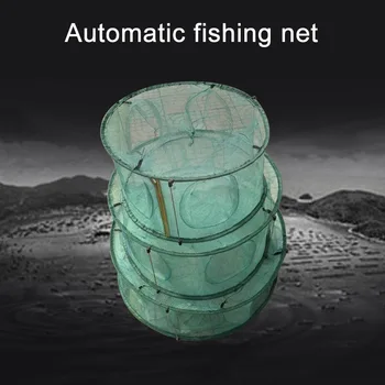 Otomatik balık ağı Tuzak Kafesi Yuvarlak Şekil Dayanıklı Açık Yengeç Kerevit Istakoz ASD88