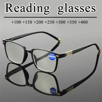 Erkekler okuma gözlüğü Şeffaf Gözlük HD Kadın okuma gözlüğü Anti mavi ışık Presbiyopi gözlük +1.0 İla + 4.0 Gözlük erkekler için