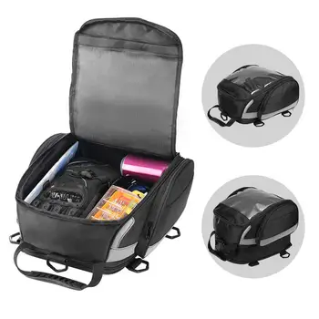 Motosiklet kask depolama kuyruk çantası su geçirmez arka koltuk çanta yansıtıcı şerit ile