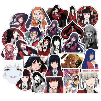 50 ADET Kakegurui Japonya Anime Koleksiyonu Sticker Kompulsif Kumarbaz Bagaj Dizüstü Kaykay Pegatinas Oyuncak Çıkartmaları Çıkartmaları F4