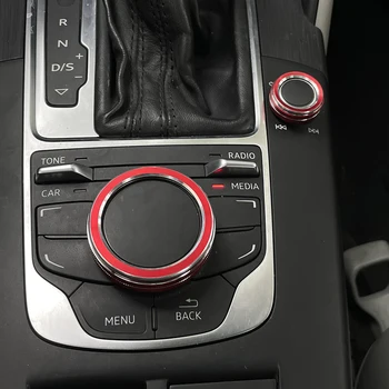 Araba Merkezi Konsol Multimedya topuz anahtarı Çerçeve Dekoratif kapak yüzüğü Audi A3 8V S3 2014 2015 2016 2017 2018 2019 Aksesuar