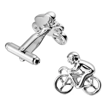Fransız bisiklet alan spor gömlek Simli Kol Düğmeleri bisiklet modeli erkekler düğün Kol Düğmeleri toptan ve perakende