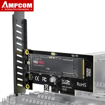 AMPCOM M. 2 NVME SSD PCIe 4.0 Adaptör Kartı, 64Gbps SSD PCIe 4. 0X4 Genişleme Kartı masaüstü bilgisayar, PCI-E GEN4 Tam Hız