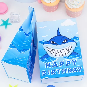 Köpekbalığı Parti Hediye çantası Doğum Günü Partisi Favor Kutusu Şeker Torbaları Çocuklar İçin Köpekbalıkları Temalı Parti Malzemeleri Süslemeleri Hediyeler Tedavi Kutuları