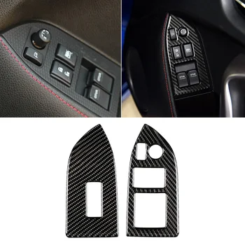 Araba Pencere Asansör Anahtarı Düğmesi Paneli ayar kapağı Çıkartmalar Toyota 86 Subaru BRZ 2013-2017 RHD Karbon Fiber Otomotiv Parçaları