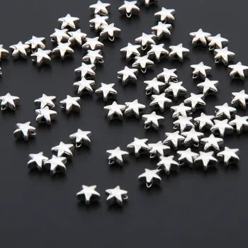 50 adet Gümüş Renk Sevimli 3D Yıldız Takılar Şanslı Yıldız Kolye Bilezik Kolye Takı Malzemeleri A3324