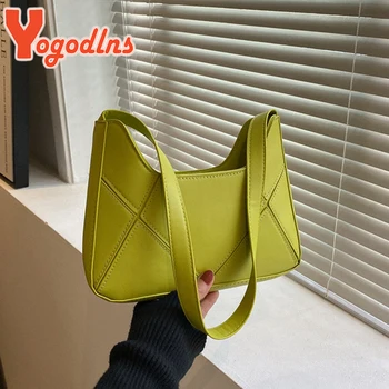 Yogodlns Moda Ekleme Koltukaltı Çanta Kadınlar için PU deri omuz çantası Moda Koltukaltı Çanta Tasarımcısı Debriyaj Purrse Bolsa
