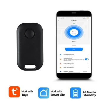 Tuya APP Kontrolü Bluetooth GPS İzci İki yönlü Alarm İzleme Cihazı Taşınabilir Mini İzleme Cihazı Hatırlatma Cep Telefonu için anahtar