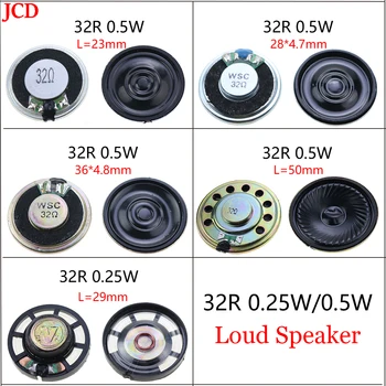 JCD 1 Adet Yeni Ultra ince hoparlör 32 ohm 0.25 watt 0.5 W 32R hoparlör Çapı 23 mm 28 mm 29 mm 36 mm 50 mm