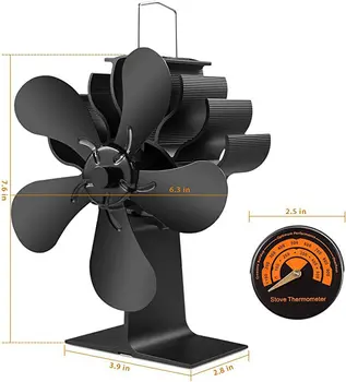 4 Bıçak İsı Powered Soba Fan Mini Şömine Fan Günlük Ahşap Brülör Çevre fan Sessiz Şömine fan ısıtıcı Verimli İsı Dağılımı