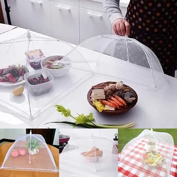 Gıda Anti Sinek Şemsiye Kapağı Katlanabilir Piknik koruyucu ağ Kapakları Yemek Masası cibinlik Çadır Bulaşık Kapakları Mutfak Malzemeleri
