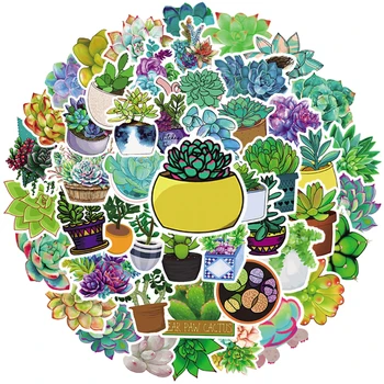10/30/50 adet Sevimli Yeşil Saksı Succulents Bitki Çıkartmalar Dizüstü Telefon Günlüğü Defteri Dekoratif Kırtasiye Sticker Çıkartması Çocuk Oyuncak