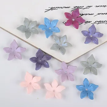 50 Adet 20mm Akrilik Renk Boyama Beş Yapraklı Çiçek Boncuk DIY Kolye Bilezik çocuk Oyuncak Takı Yapımı