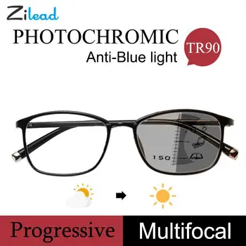 Zilead Fotokromik okuma gözlüğü kadın erkek Anti-mavi ışık Multifokal İlerici presbiyopi gözlük Yakın Ve uzak gözlük