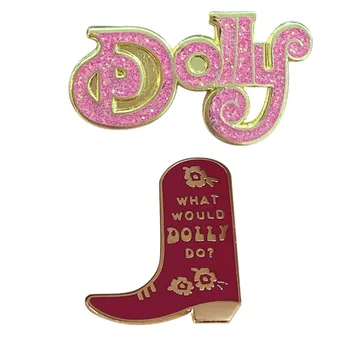 Mükemmel Kalite Kadın Şarkıcı wwdd'ye Ruhlu Bir Saygı Dolly Ne Yapardı? Country Müzik Çizmeler Emaye Pin Benzersiz Mizah Rozeti