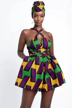 Moda Kadın Afrika Giysi Dashiki Yaz Tulum kısa pantolon Geniş Bacak Afrika Elbiseler Bayanlar Artı Boyutu Giyim