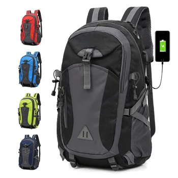 Sırt çantaları USB şarj edilebilir sırt çantaları erkekler ve kadınlar spor sırt çantaları ışık açık yürüyüş çantaları büyük kapasiteli seyahat çantaları