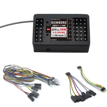DumboRC 2.4 G 6CH X6DCG Alıcı Gyro Led şerit ışık kontrol panosu modülü Seti 1/10 1/8 RC Araba için Gece X6 X4 verici
