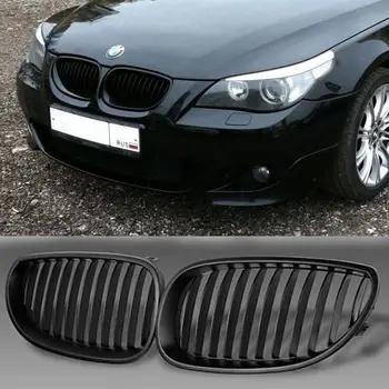BMW E60 E61 M5 5 Serisi 03-09 için Ön siyah spor geniş böbrek ızgaraları ızgarası