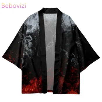 Japon Streetwear Hırka Cosplay Haori Yaz Moda Baskı Gömlek Geleneksel Kimono Erkekler Kadınlar Yukata Giyim Elbise