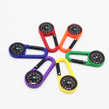 1 ADET Renkli Plastik Mini Pusula Açık Kamp Yürüyüş Seyahat Karabina çocuk Oyuncak Pusula Küçük Hediye Karışık Renk