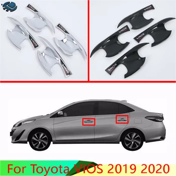 Toyota VİOS 2019 için 2020 Araba Dekorasyon ABS Krom Kapı Kolu kase kapağı Bardak Kavite Trim Takımı Yakalamak Kalıplama Garnitür