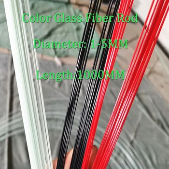 5 ADET Renkli Fiberglas Çubuk Çapları 0.8 mm-5mm Beyaz Siyah Kırmızı Katı Cam Elyaf Çubuklar Kemer Çadır Cibinlik Braketi Uzunluğu 1000mm
