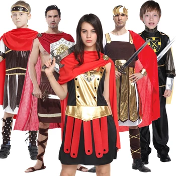 Halloween Yetişkin Erkek Yunan Roma Savaşçı Cape Erkek Kadınlarla Knight Kostüm Parti Karnaval Süslü Elbise