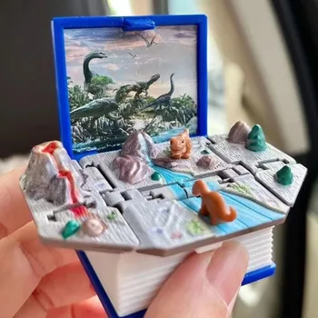 Yaratıcı Katlanabilir Sihirli Kitap Anahtarlık El Oyun Pop Up Oyuncaklar Gizli 3D Dinozor Dünya Haşhaş Kutusu Jack-in-The-Box